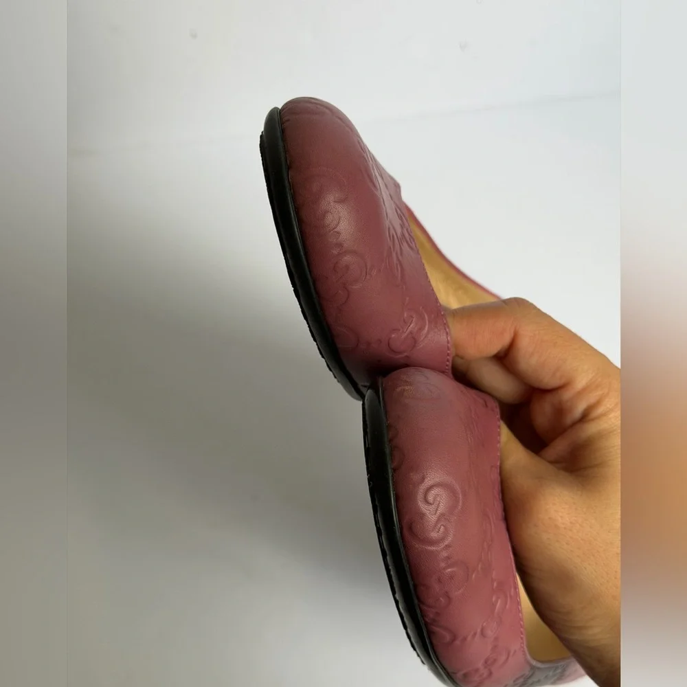 Gucci Micro Guccissima Ballet Flats in Pink Leather Size 36.5 - Picture 6 of 8